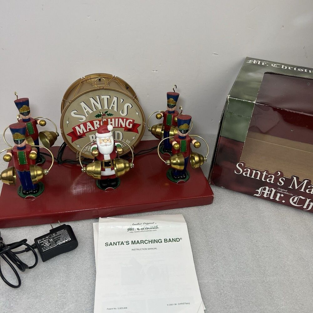 WORKS Mr Christmas Santa’s Marching Band Animated Musical Soldiers Ornaments